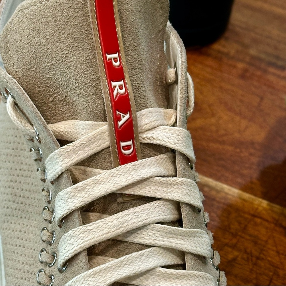 Prada Hi-Top Suede Whip Stitch Sneakers US 9 / 8.5 - Picture 3 of 8